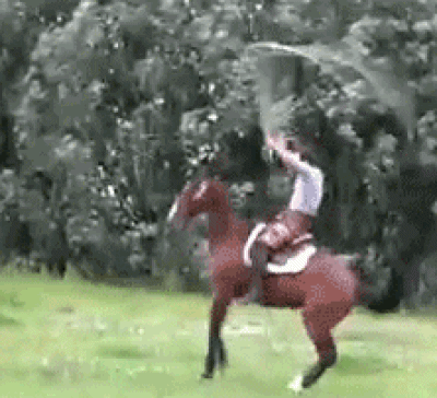 Jumping rope with a horse