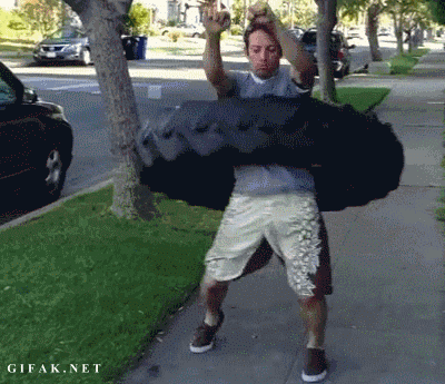Hula Hooping a Tire