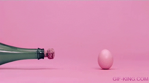 Slow Motion Champagne And Egg