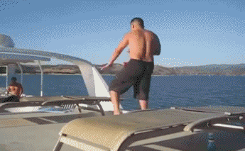 Jumping off boat fail