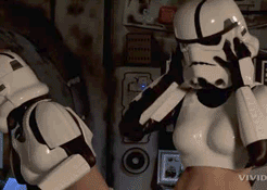 Sexy stormtroopers try to seduce Chewbacca