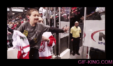 Jordin Tootoo Gives Young Hockey Fan A Stick