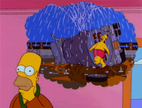 Homer simpson beer shower