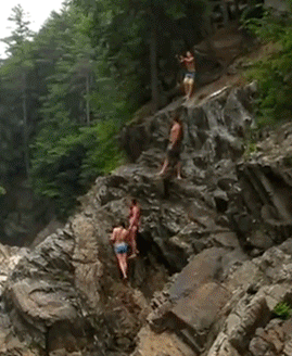 Epic rope swing double backflip in the water