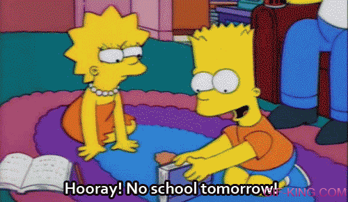 holiday! no school tomorrow!