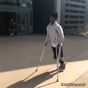 Crutches Man