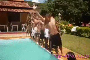 Group Swimming Pool Diving Fail