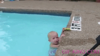 Oh my god little baby swiming