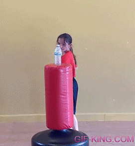 Little Girl Water Bottle Focus Kick