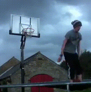 Trampoline Basketball Shot Fail
