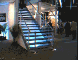 Coming down the stairs