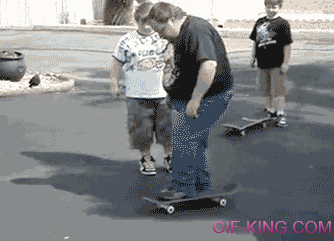 Fat Guy Fails At Skateboarding
