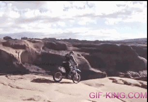 Motorcycle mountain stunt