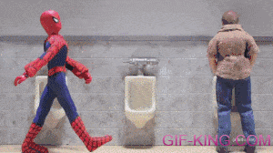 Awkward Spiderman Restroom