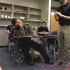 Funny teacher student sleeping applause