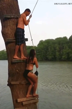 couple rope swing fail