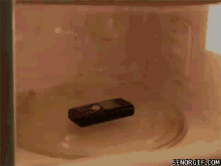 Mobile Phone in Microwave