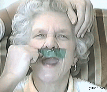Grandma duct tape mustache removal