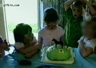 kid throws up on birthday cake:(