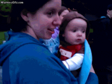 Baby sees fireworks for the first time