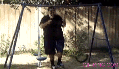 Fat Guy Breaking Swing Set