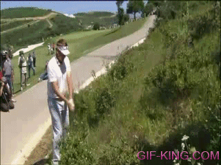 Golfer Shot Falls Down Hill
