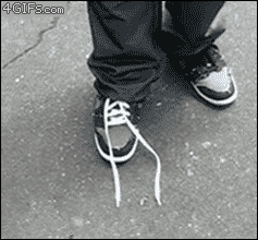 Tying the shoe laces