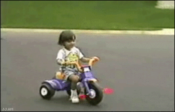 Little girl tricycle fail