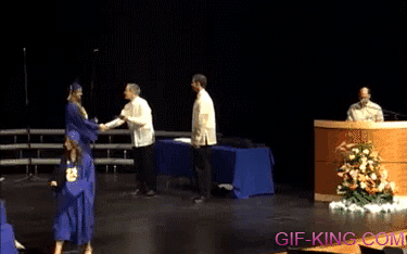 Girl graduation celebration fail