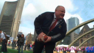 Rob Ford Attempting To Hike A Football