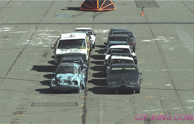 Truck Plows Through 16 Cars At Once