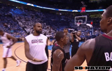 Chris Bosh Misses High Five With Ronny Turiaf