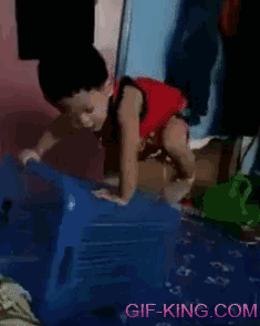 Baby Falls Into Bucket