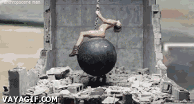 funny shot put Miley Cyrus Wrecking Ball