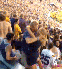 LSU Couple Fans Making Out Fall Down Stairs