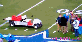Runaway Cart At a Football Game