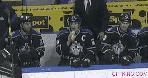 Hockey Player Upside Down Drink Fail